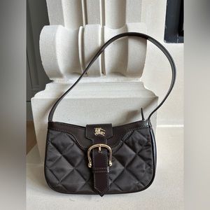 Burberry Brown Quilted Nylon and Patent Leather Sophie Small Shoulder Bag
